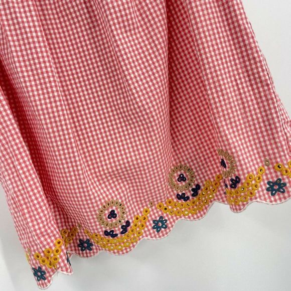 Madewell Tank Top Red White Embroidered Checkered Gingham Sleeveless Size XS - Picture 3 of 7